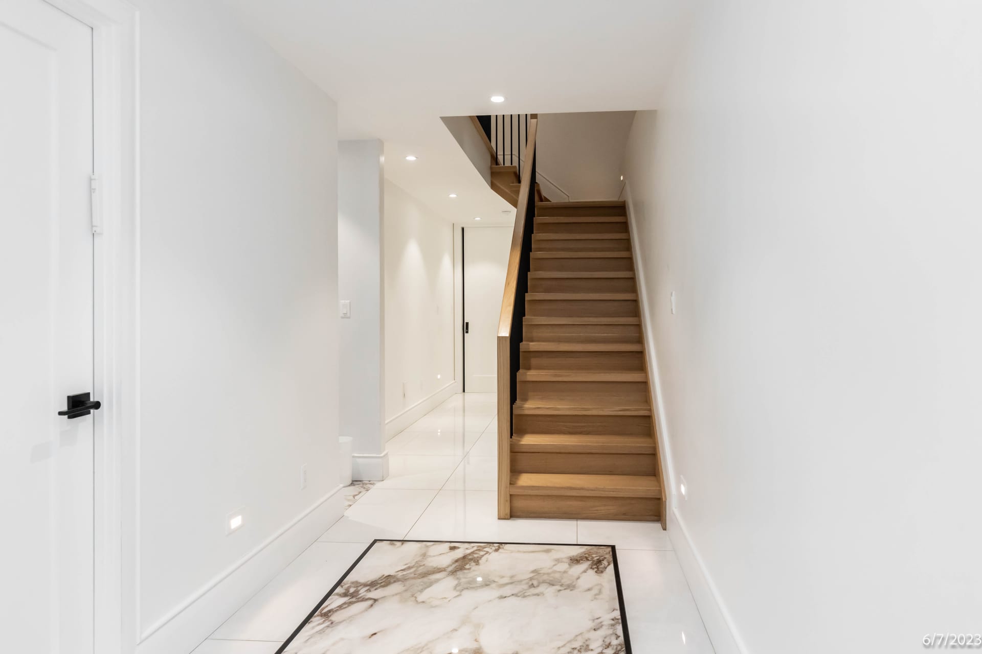 Interior hallway and staircase mapping documented for an OpenDoors360 pre-construction survey in New York City.
